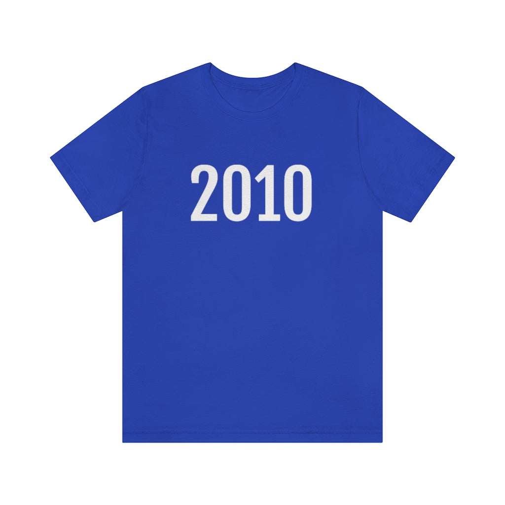 T-Shirt with Number 2010 On | Numbered Tee True Royal T-Shirt Petrova Designs