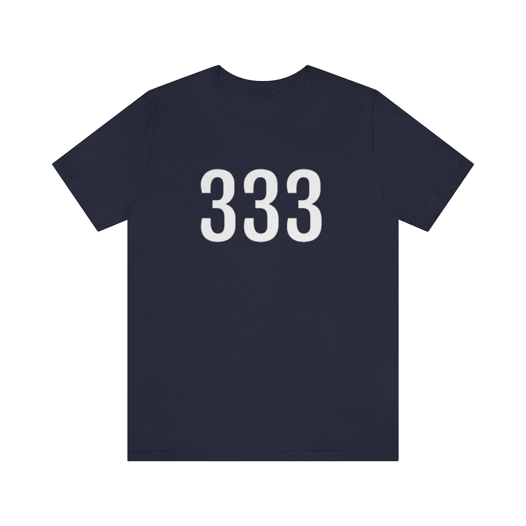 T-Shirt with Number 333 On | Numbered Tee Navy T-Shirt Petrova Designs