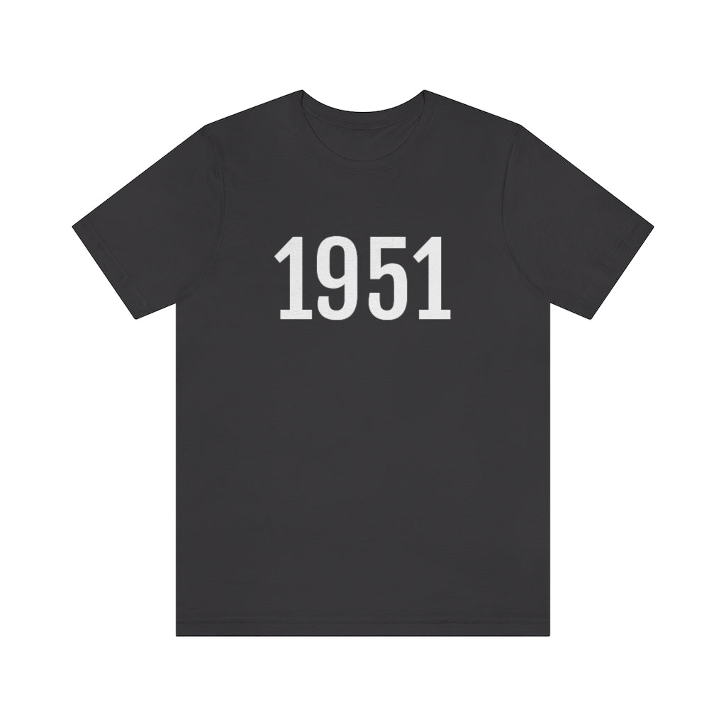 T-Shirt with Number 1951 On | Numbered Tee Dark Grey T-Shirt Petrova Designs