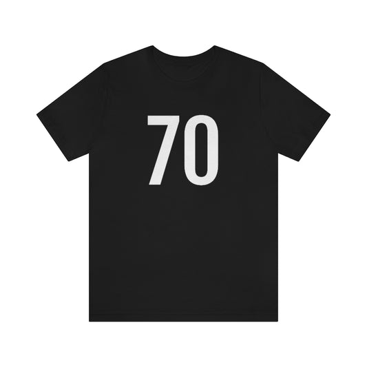 T-Shirt with Number 70 On | Numbered Tee Black T-Shirt Petrova Designs
