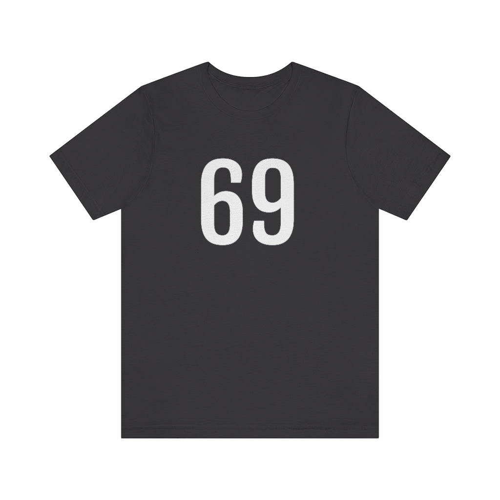 T-Shirt with Number 69 On | Numbered Tee Dark Grey T-Shirt Petrova Designs