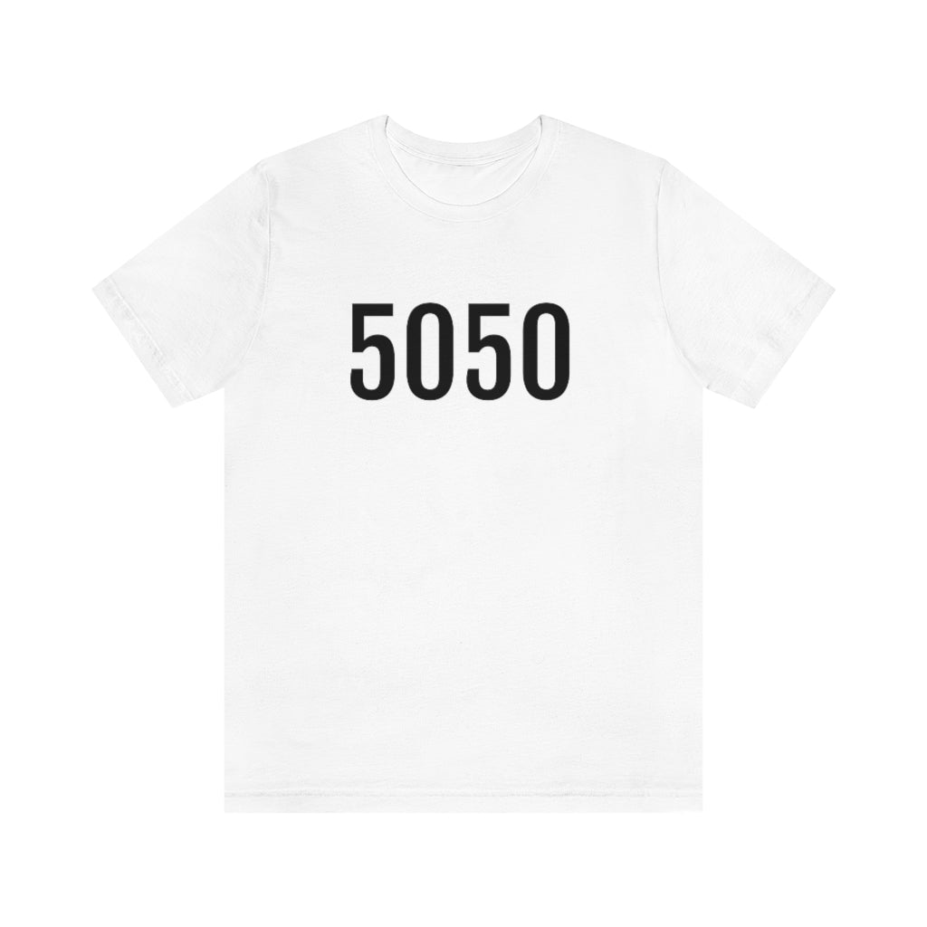 T-Shirt with Number 5050 On | Numbered Tee White T-Shirt Petrova Designs