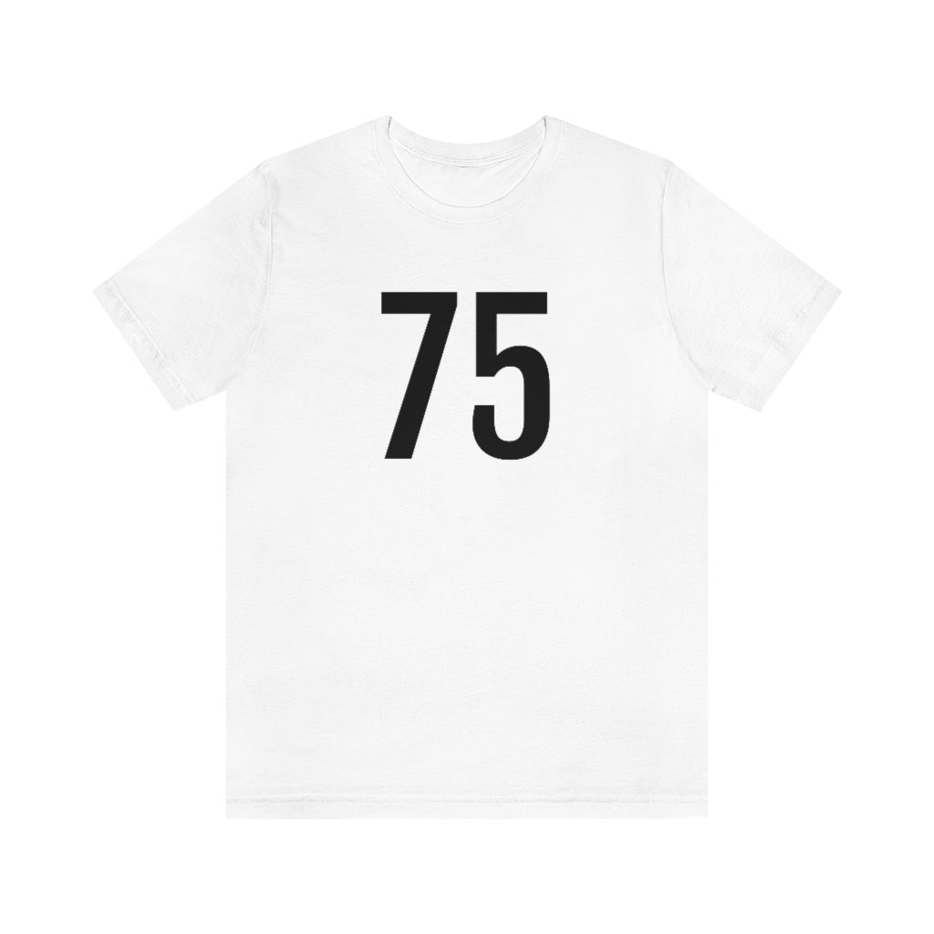 T-Shirt with Number 75 On | Numbered Tee White T-Shirt Petrova Designs