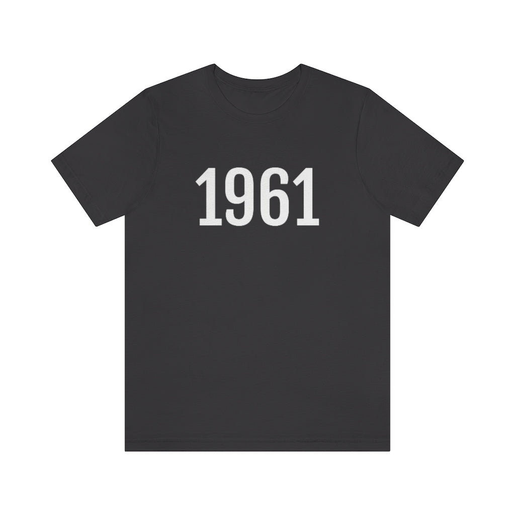 T-Shirt with Number 1961 On | Numbered Tee Dark Grey T-Shirt Petrova Designs