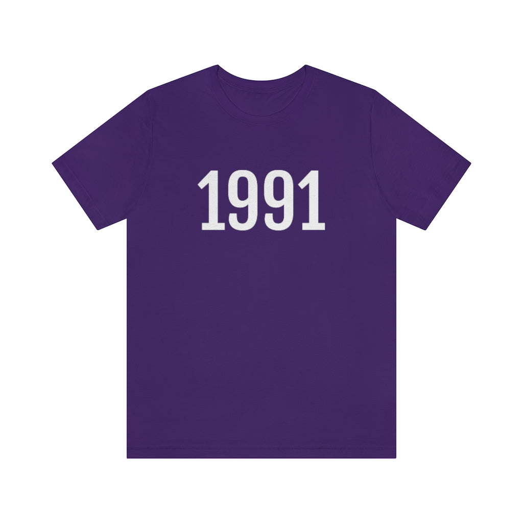 T-Shirt with Number 1991 On | Numbered Tee Team Purple T-Shirt Petrova Designs