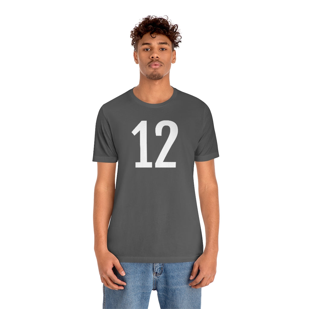 T-Shirt with Number 12 On | Numbered Tee T-Shirt Petrova Designs