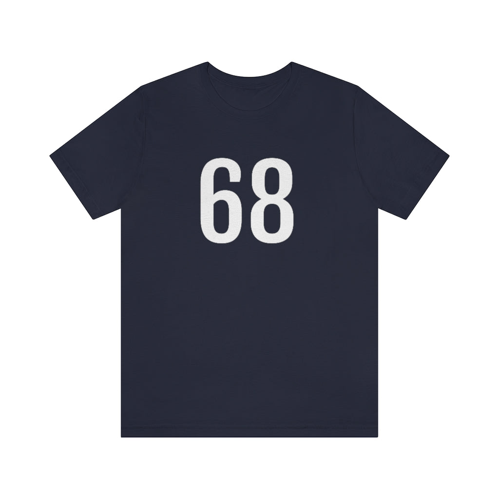 T-Shirt with Number 68 On | Numbered Tee Navy T-Shirt Petrova Designs