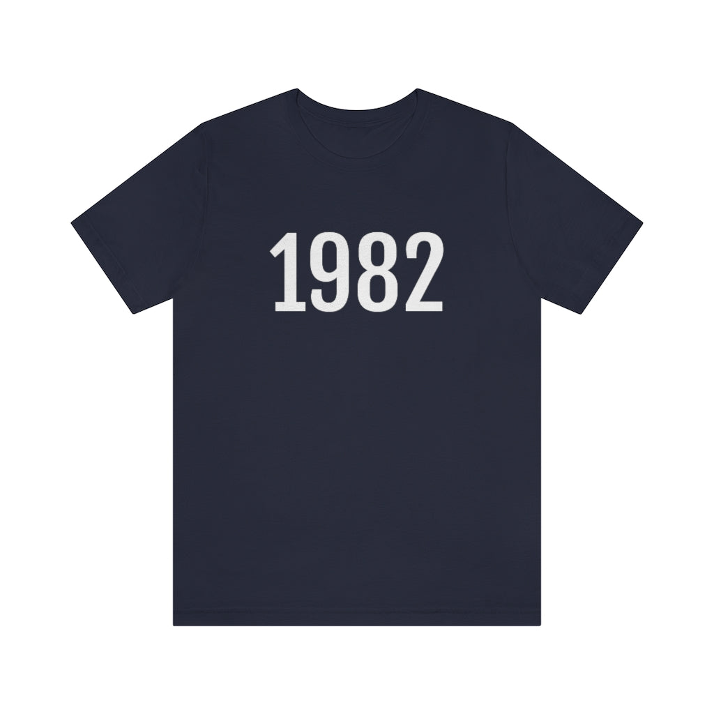 T-Shirt with Number 1982 On | Numbered Tee Navy T-Shirt Petrova Designs