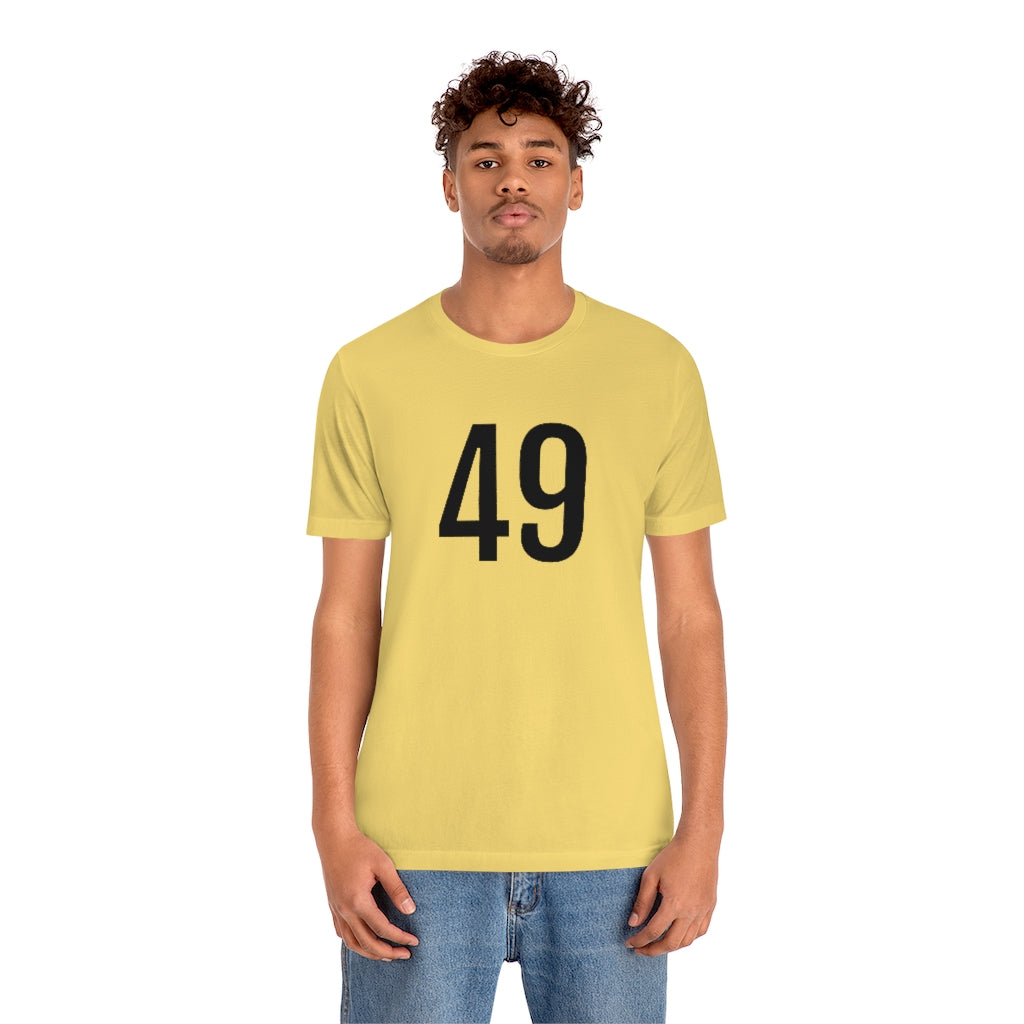 T-Shirt with Number 49 On | Numbered Tee T-Shirt Petrova Designs