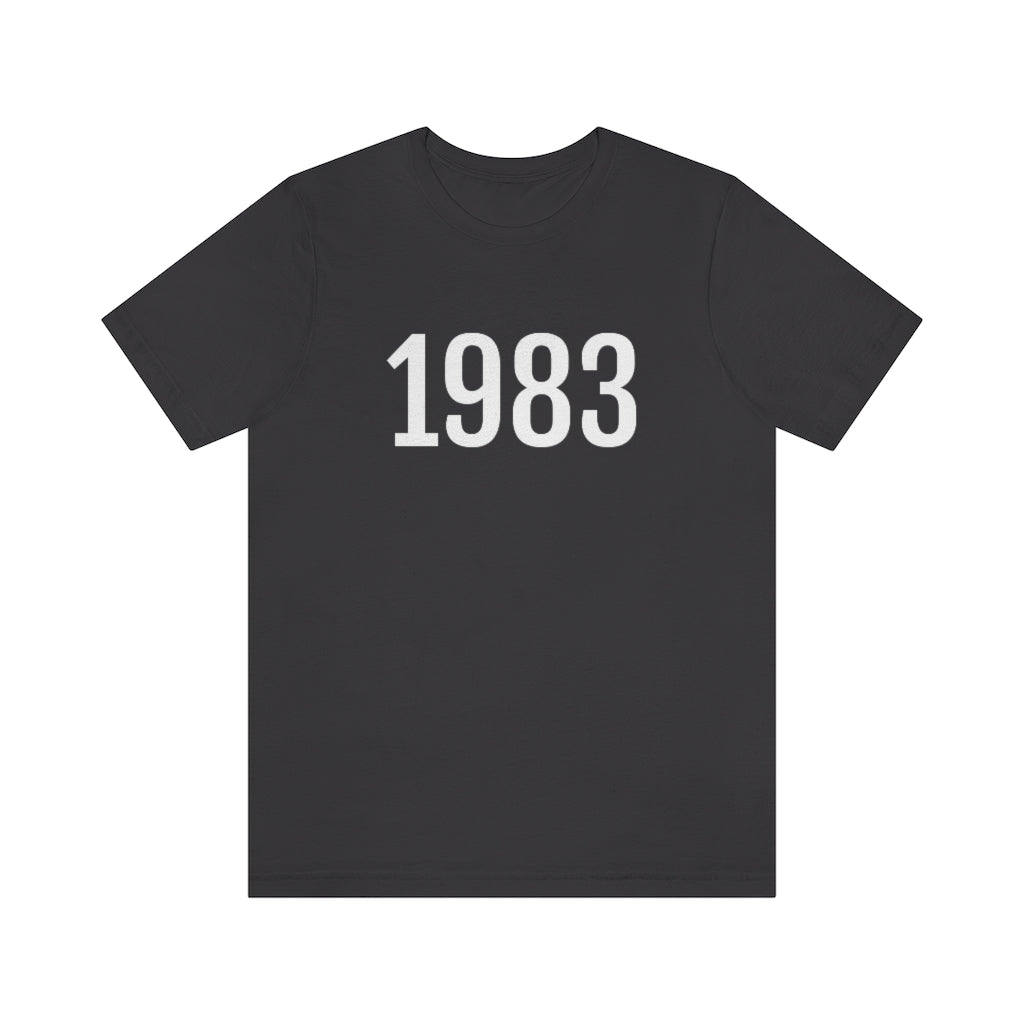 T-Shirt with Number 1983 On | Numbered Tee Dark Grey T-Shirt Petrova Designs
