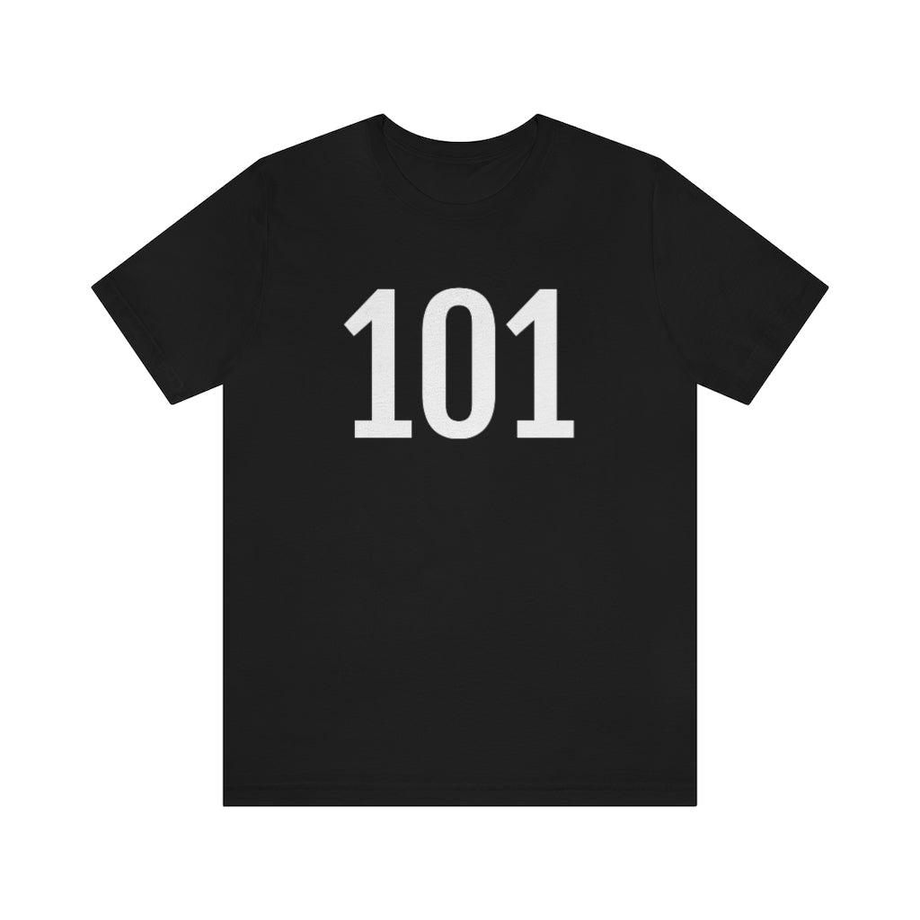 T-Shirt with Number 101 On | Numbered Tee Black T-Shirt Petrova Designs