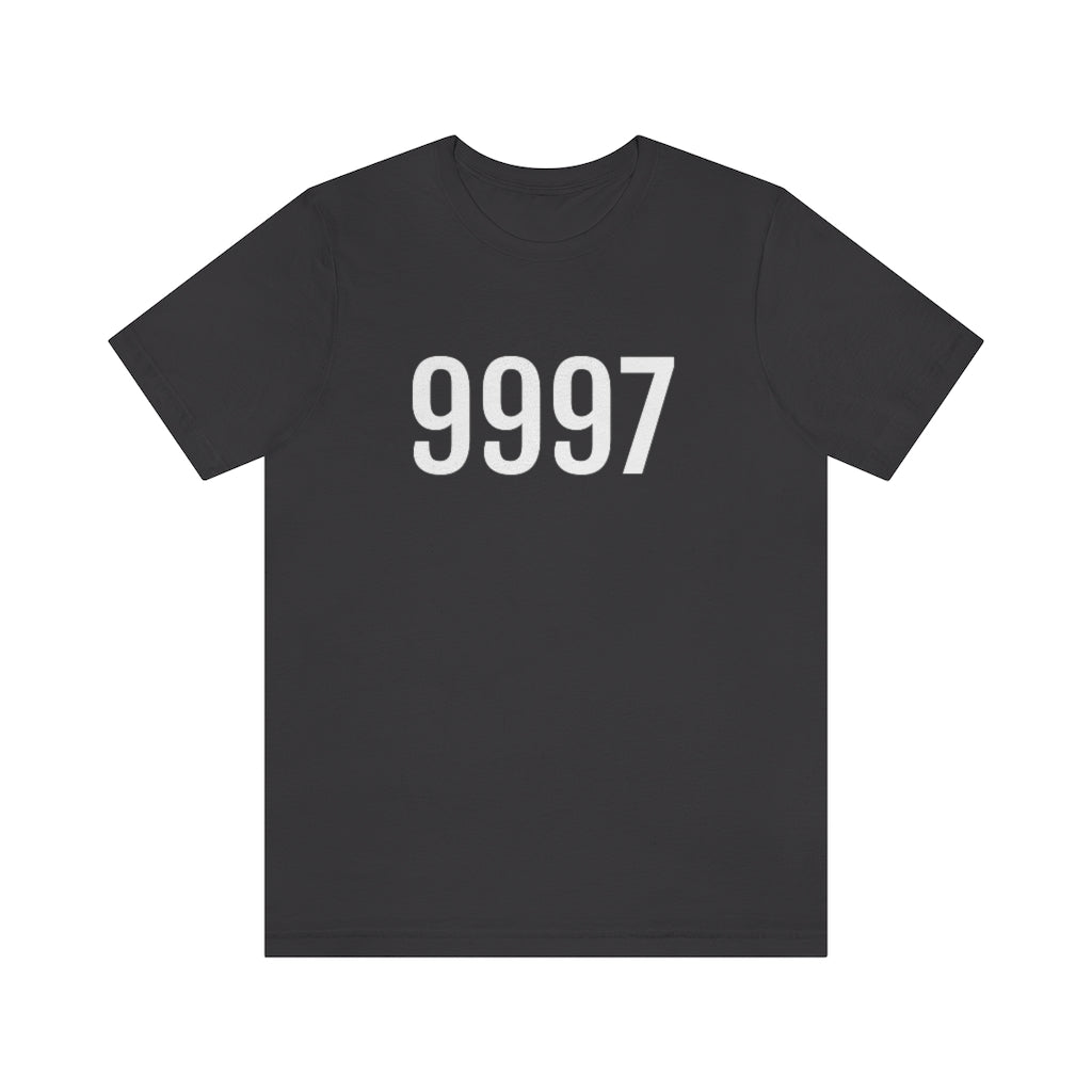T-Shirt with Number 9997 On | Numbered Tee Dark Grey T-Shirt Petrova Designs