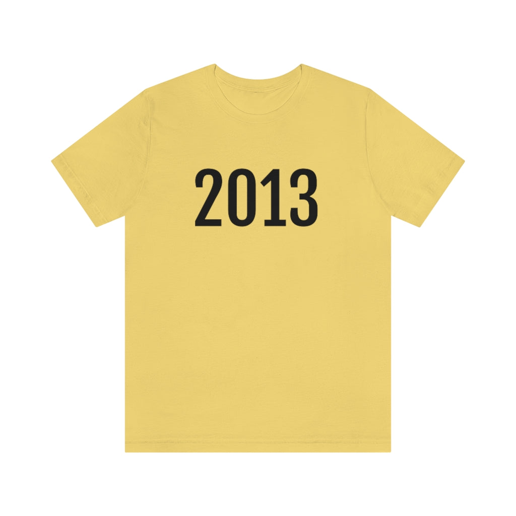 T-Shirt with Number 2013 On | Numbered Tee Yellow T-Shirt Petrova Designs