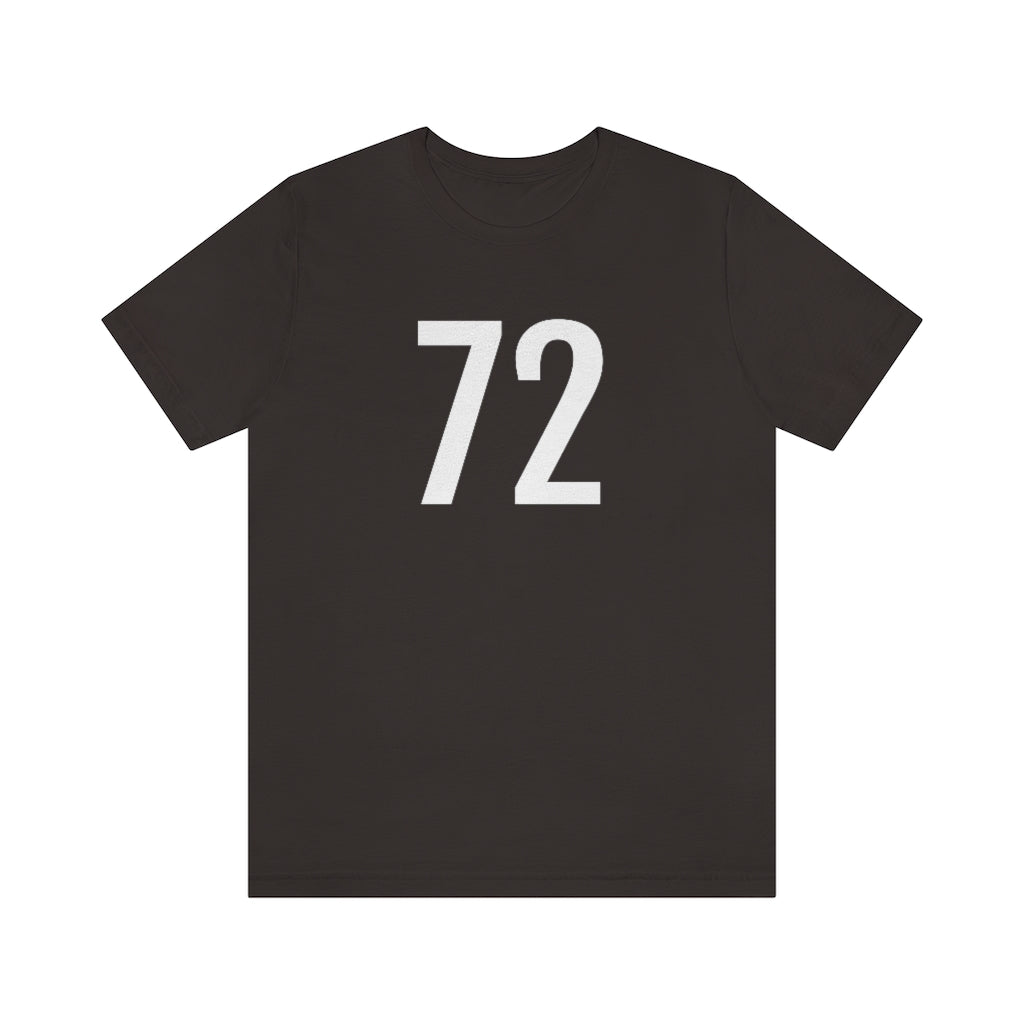 T-Shirt with Number 72 On | Numbered Tee Brown T-Shirt Petrova Designs