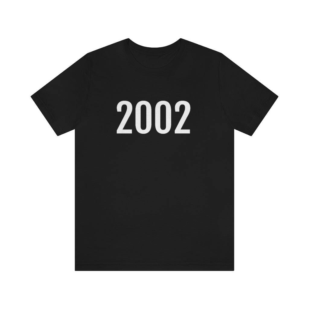 T-Shirt with Number 2002 On | Numbered Tee Black T-Shirt Petrova Designs