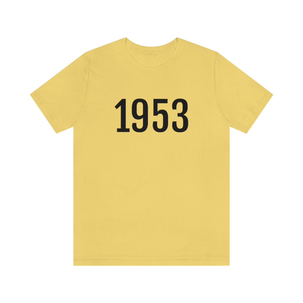T-Shirt with Number 1953 On | Numbered Tee Yellow T-Shirt Petrova Designs