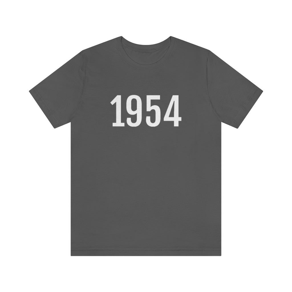T-Shirt with Number 1954 On | Numbered Tee Asphalt T-Shirt Petrova Designs