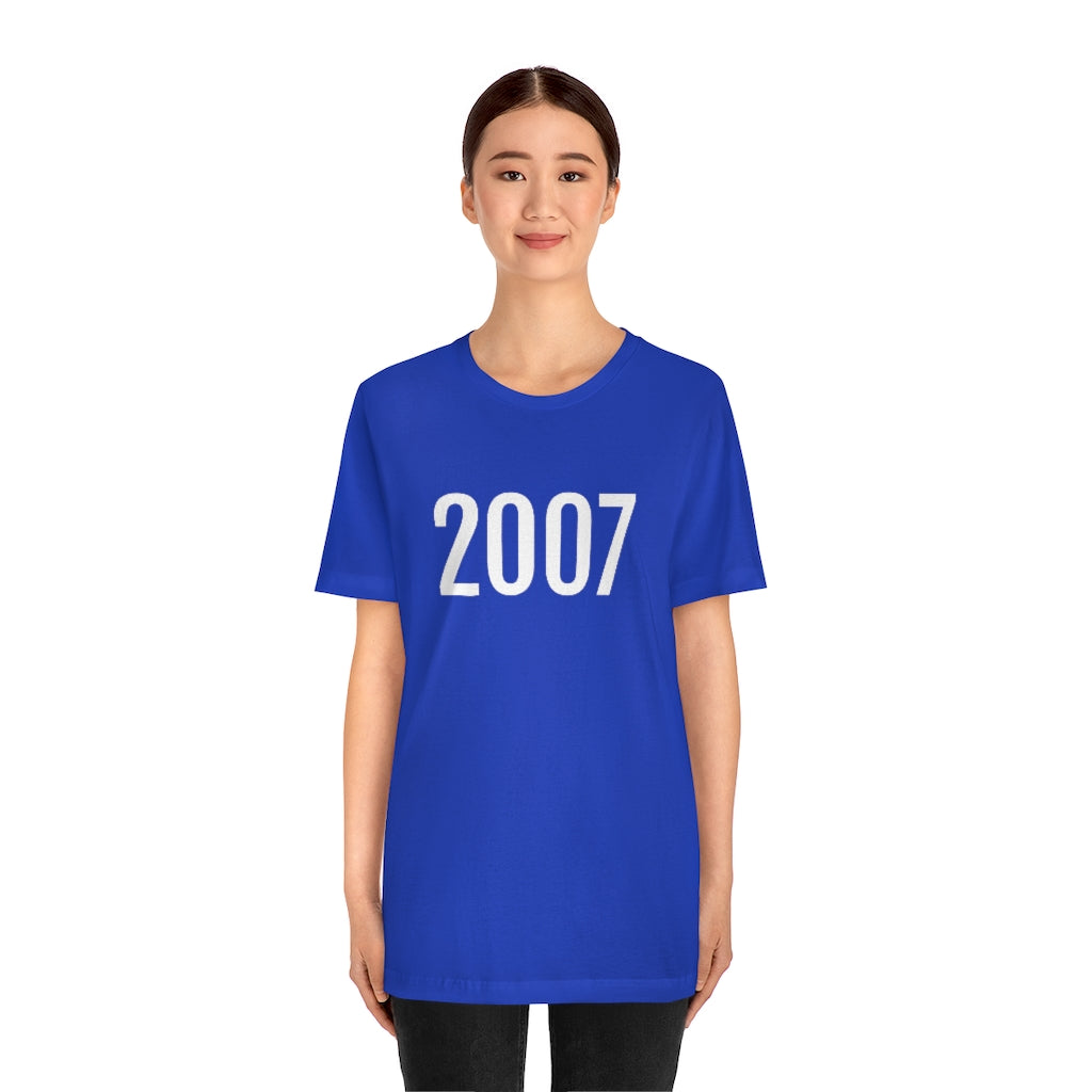 T-Shirt with Number 2007 On | Numbered Tee T-Shirt Petrova Designs