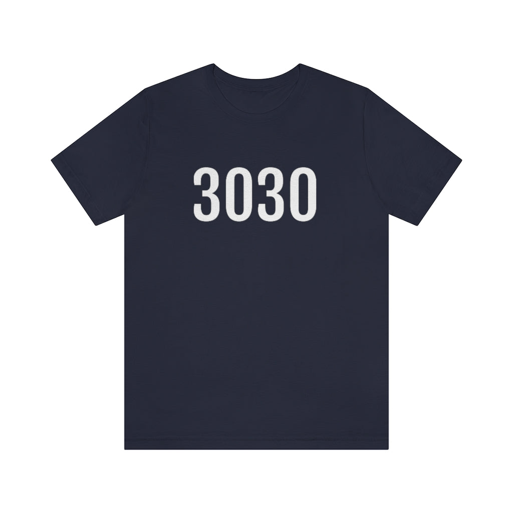 T-Shirt with Number 3030 On | Numbered Tee Navy T-Shirt Petrova Designs