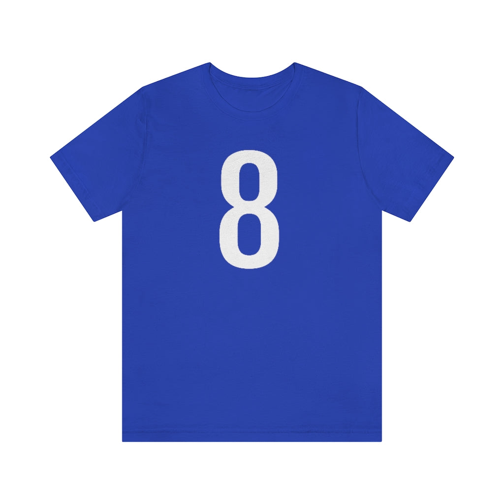 T-Shirt with Number 8 On | Numbered Tee True Royal T-Shirt Petrova Designs