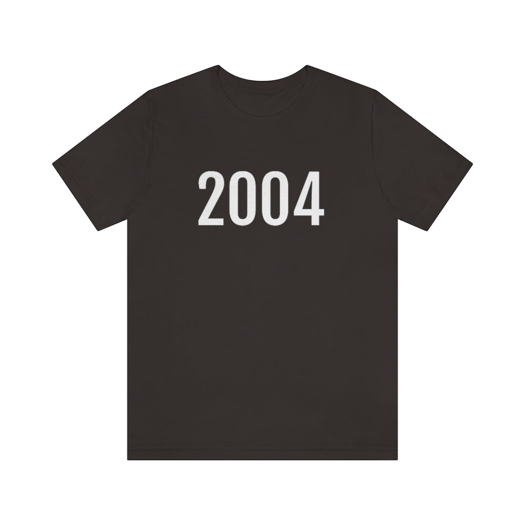 T-Shirt with Number 2004 On | Numbered Tee Brown T-Shirt Petrova Designs