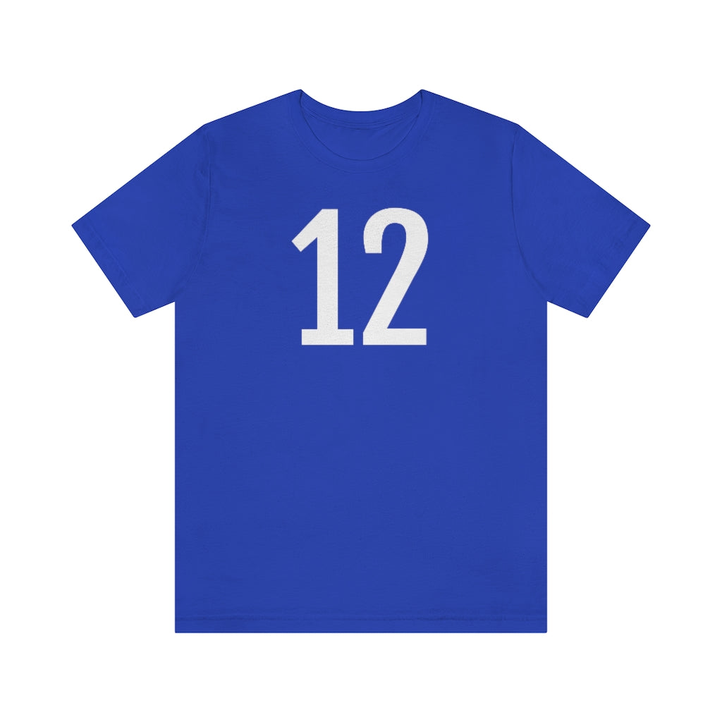 T-Shirt with Number 12 On | Numbered Tee True Royal T-Shirt Petrova Designs