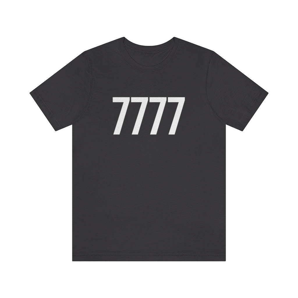 T-Shirt with Number 7777 On | Numbered Tee Dark Grey T-Shirt Petrova Designs