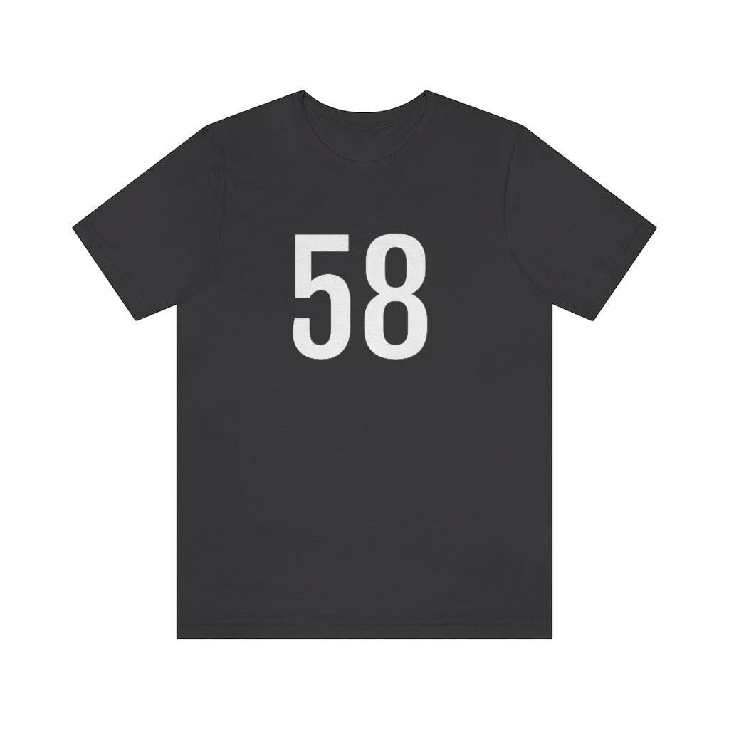 T-Shirt with Number 58 On | Numbered Tee Dark Grey T-Shirt Petrova Designs