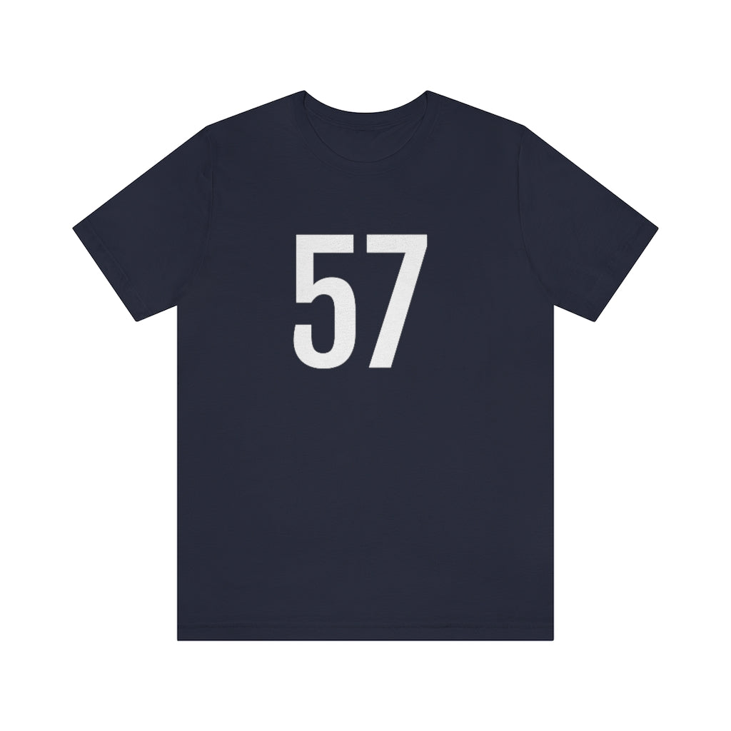 T-Shirt with Number 57 On | Numbered Tee Navy T-Shirt Petrova Designs