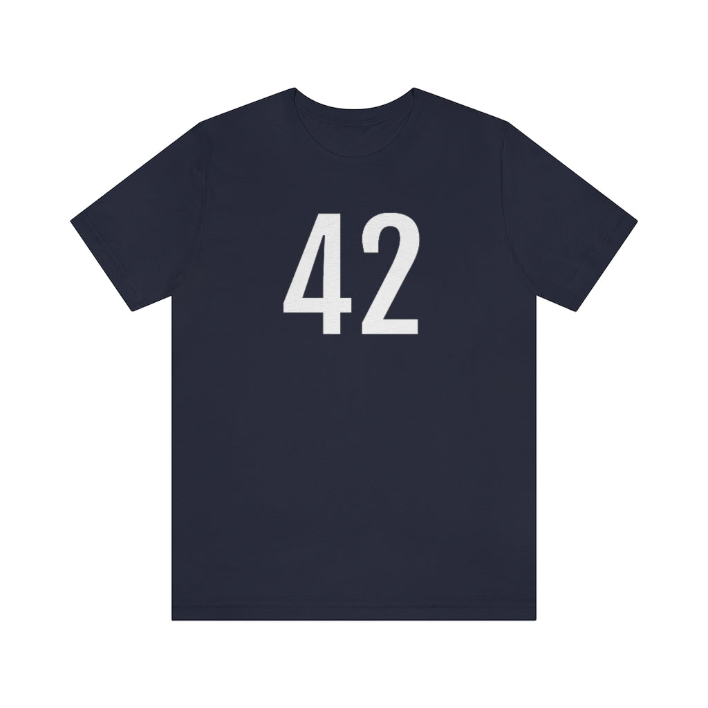 T-Shirt with Number 42 On | Numbered Tee Navy T-Shirt Petrova Designs