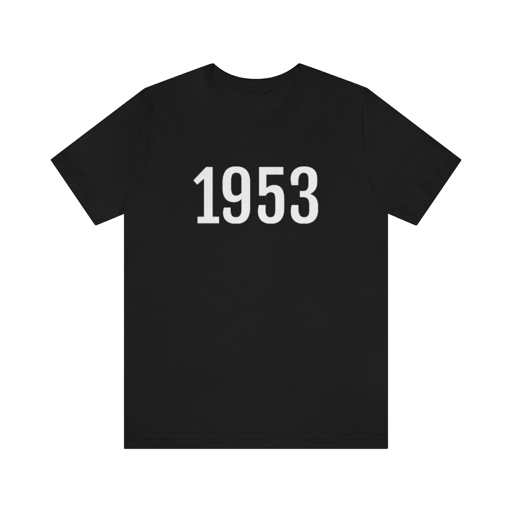 T-Shirt with Number 1953 On | Numbered Tee Black T-Shirt Petrova Designs