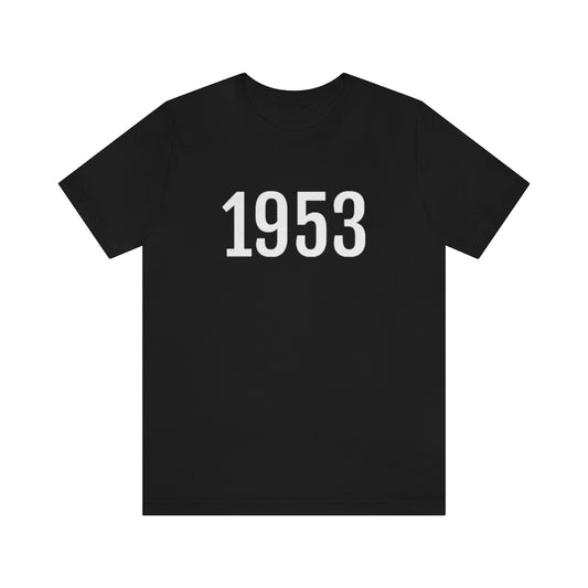T-Shirt with Number 1953 On | Numbered Tee Black T-Shirt Petrova Designs