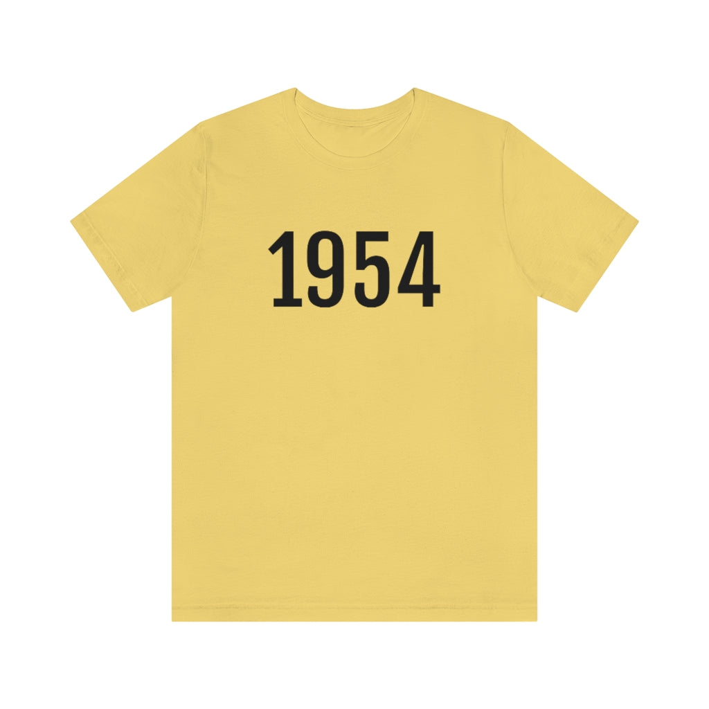 T-Shirt with Number 1954 On | Numbered Tee Yellow T-Shirt Petrova Designs
