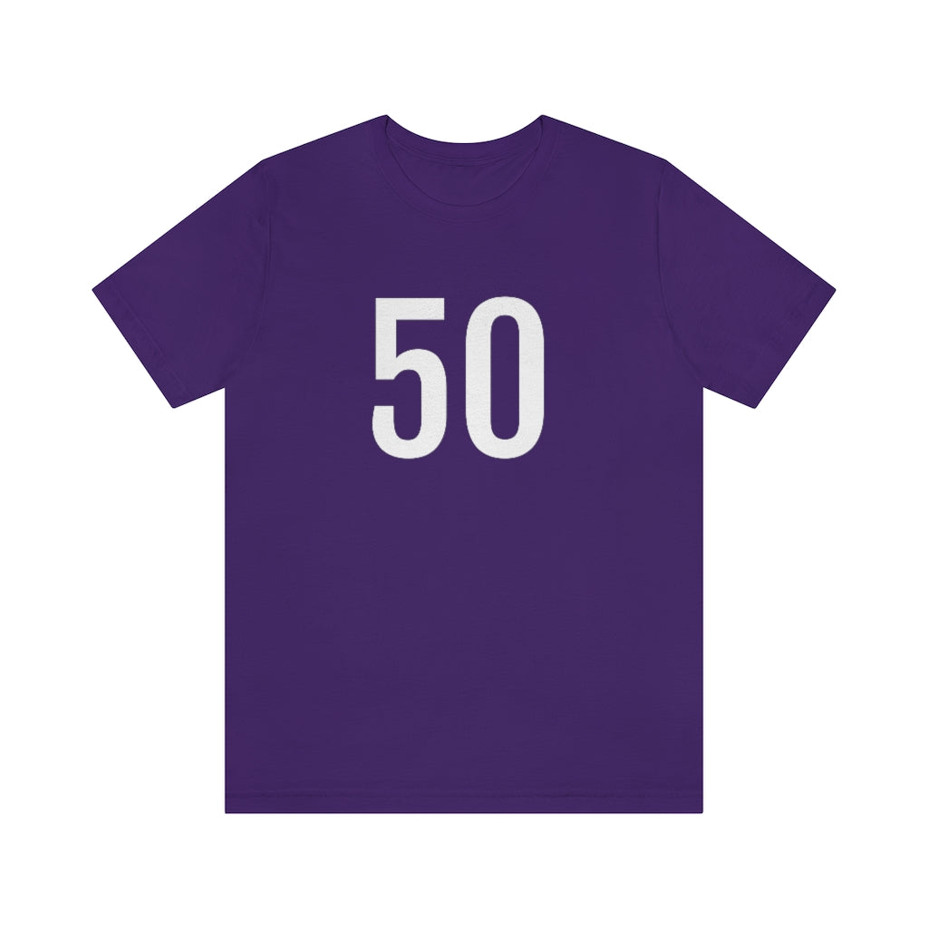 T-Shirt with Number 50 On | Numbered Tee Team Purple T-Shirt Petrova Designs