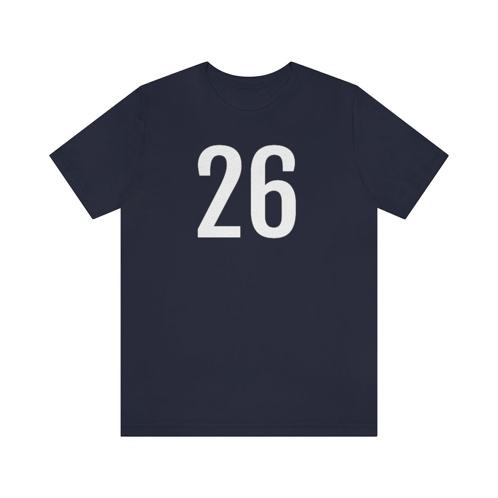 T-Shirt with Number 26 On | Numbered Tee Navy T-Shirt Petrova Designs