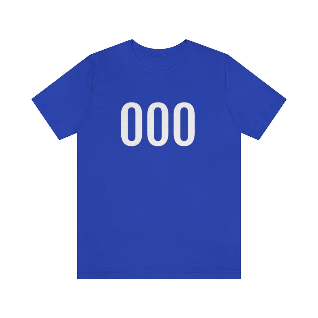 T-Shirt with Number 0 On | Numbered Tee True Royal T-Shirt Petrova Designs
