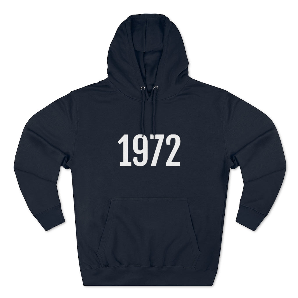 Number 1972 Hoodie | 1972 Sweatshirt with Number On Navy Hoodie Petrova Designs