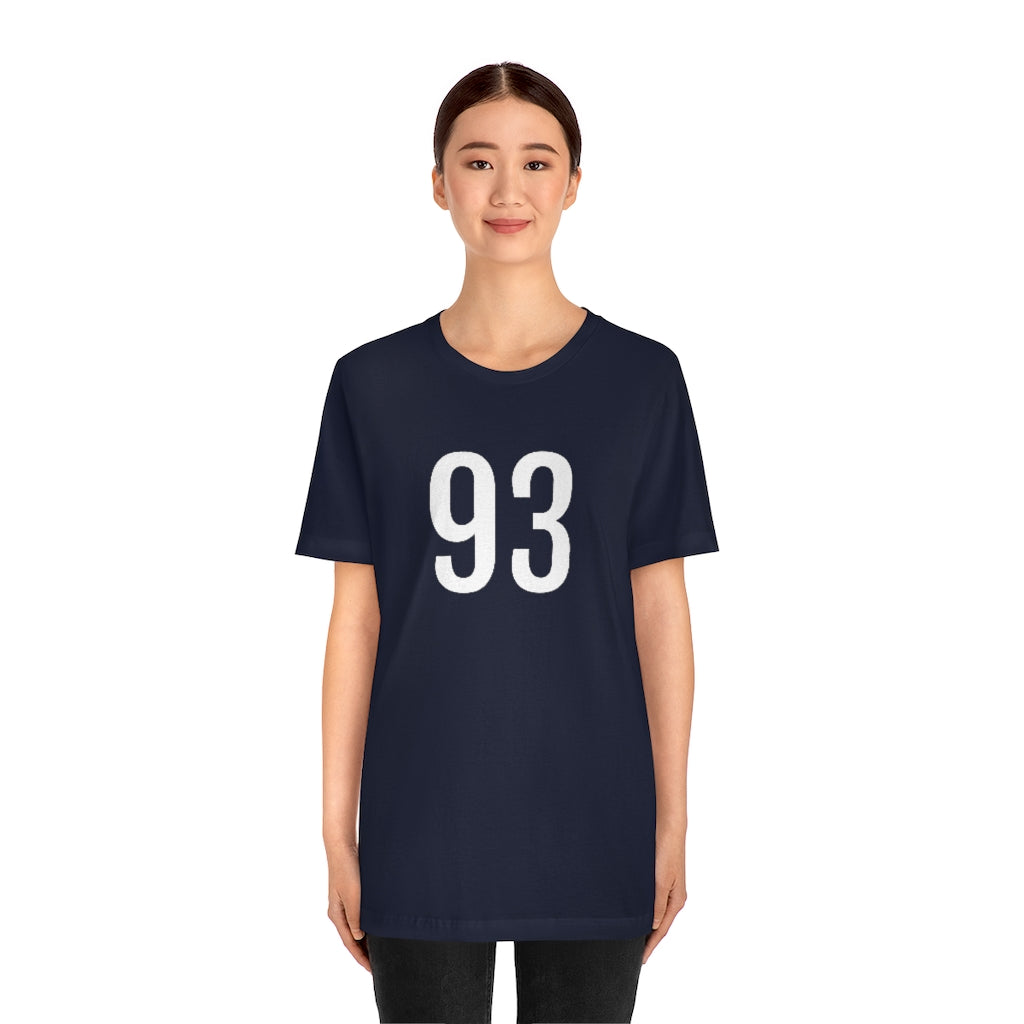 T-Shirt with Number 93 On | Numbered Tee T-Shirt Petrova Designs
