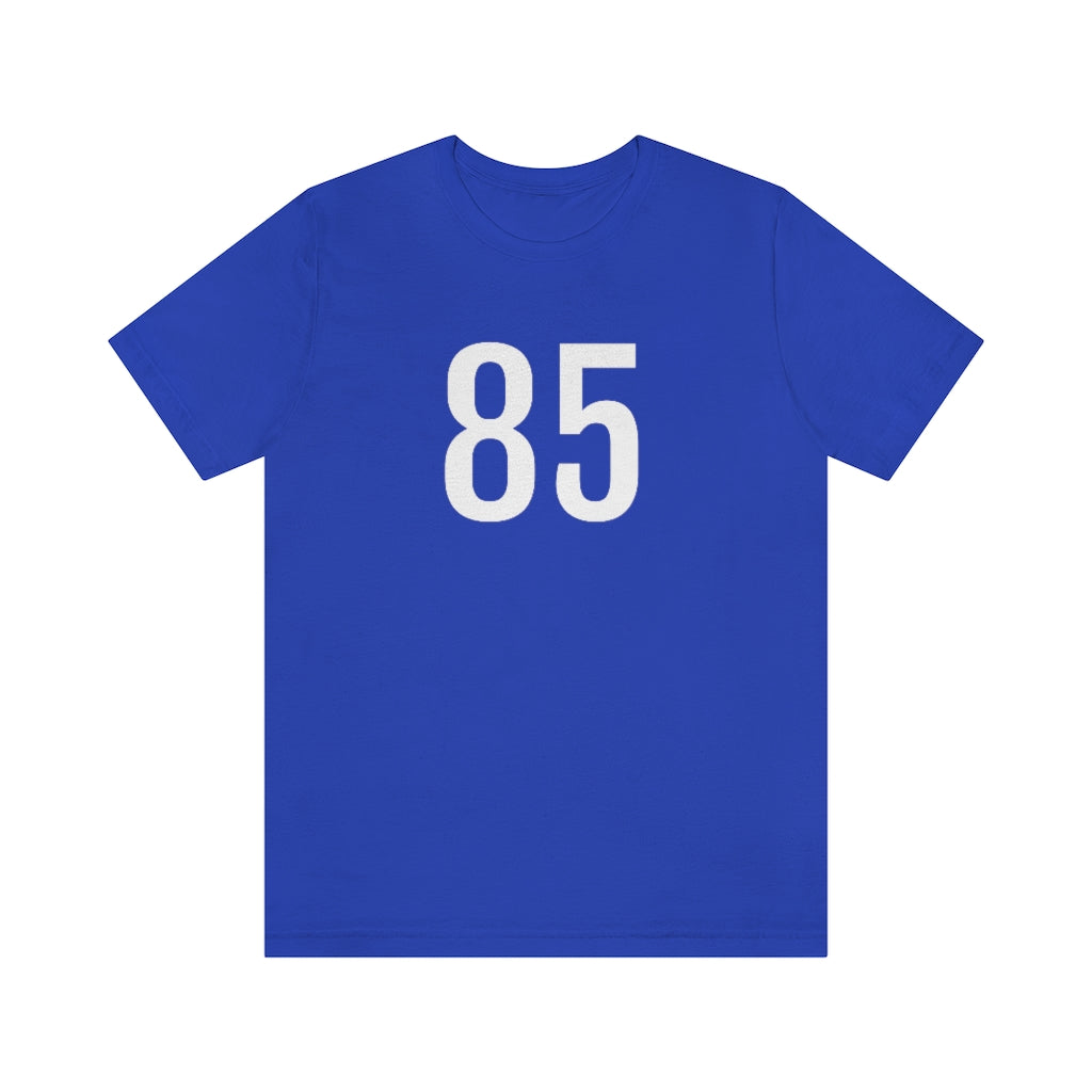 T-Shirt with Number 85 On | Numbered Tee True Royal T-Shirt Petrova Designs