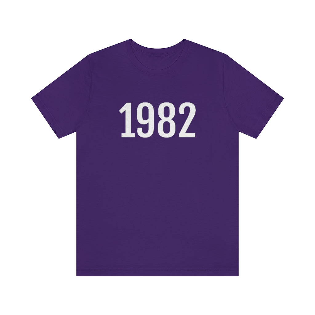 T-Shirt with Number 1982 On | Numbered Tee Team Purple T-Shirt Petrova Designs