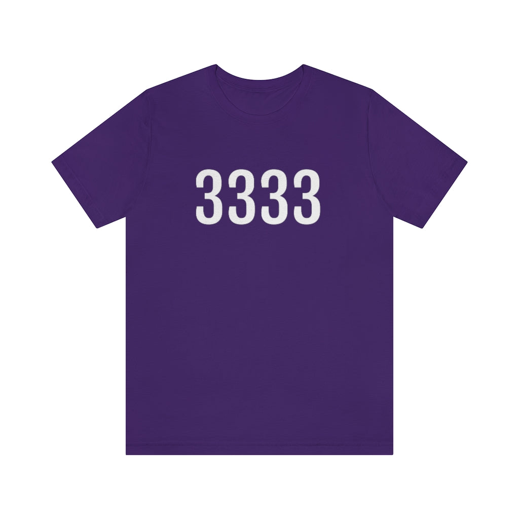 T-Shirt with Number 3333 On | Numbered Tee Team Purple T-Shirt Petrova Designs