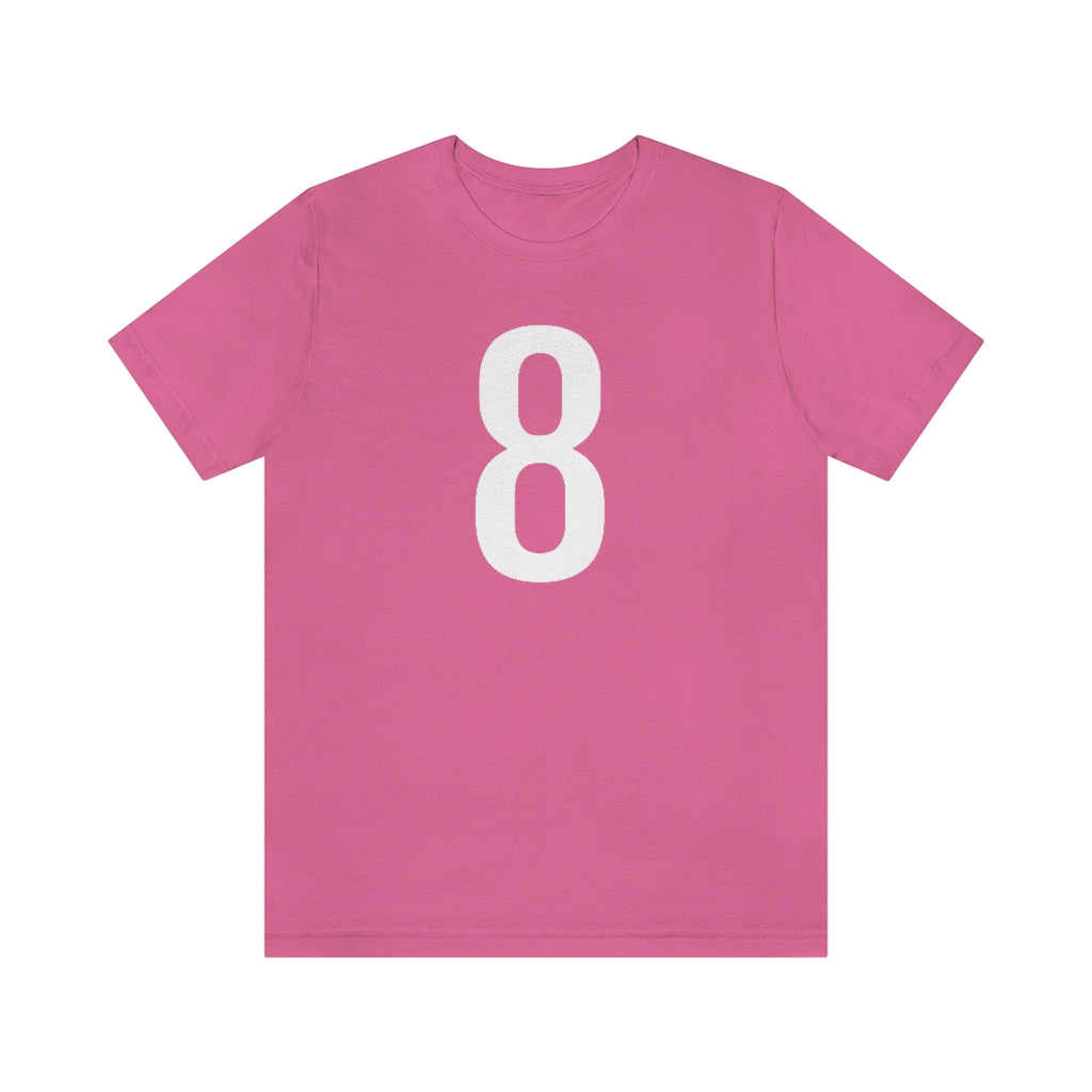 T-Shirt with Number 8 On | Numbered Tee Charity Pink T-Shirt Petrova Designs