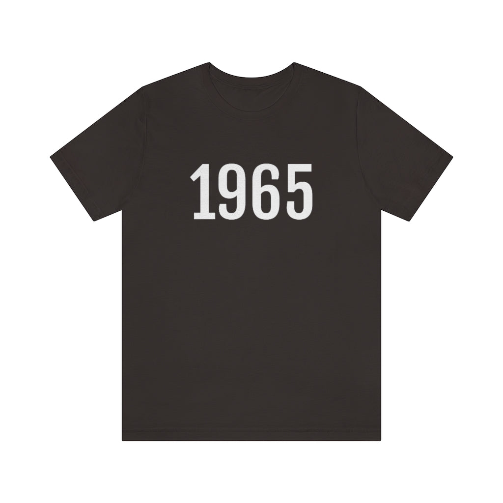 T-Shirt with Number 1965 On | Numbered Tee Brown T-Shirt Petrova Designs