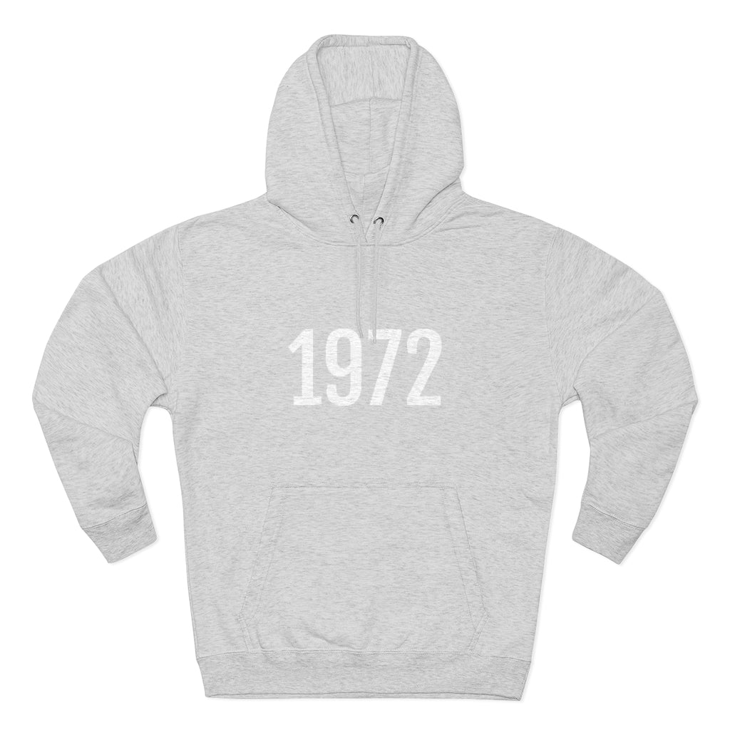 Number 1972 Hoodie | 1972 Sweatshirt with Number On Heather Grey Hoodie Petrova Designs