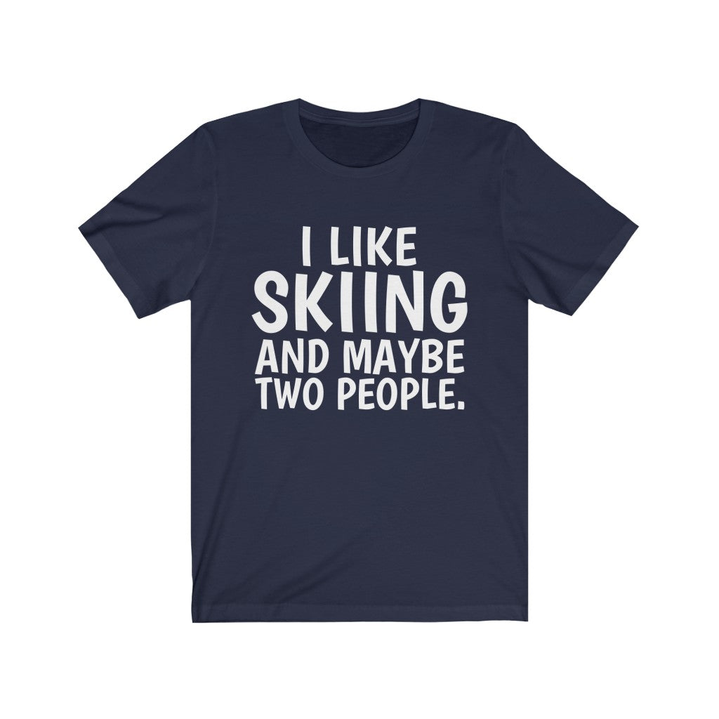Skiing Hobby T-Shirt | For Skier Navy T-Shirt Petrova Designs