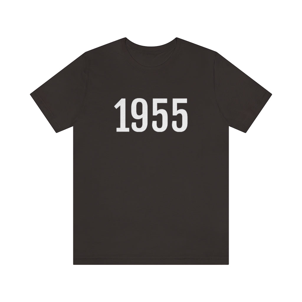 T-Shirt with Number 1955 On | Numbered Tee Brown T-Shirt Petrova Designs