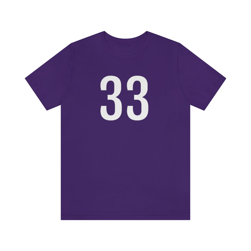 T-Shirt with Number 33 On | Numbered Tee Team Purple T-Shirt Petrova Designs