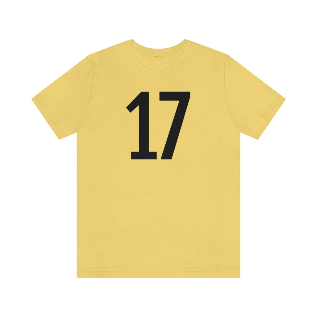 T-Shirt with Number 17 On | Numbered Tee Yellow T-Shirt Petrova Designs