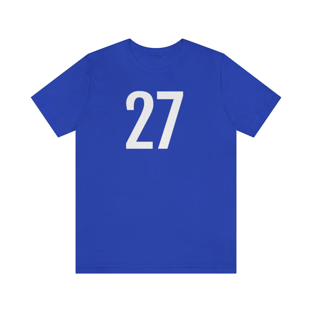 T-Shirt with Number 27 On | Numbered Tee True Royal T-Shirt Petrova Designs