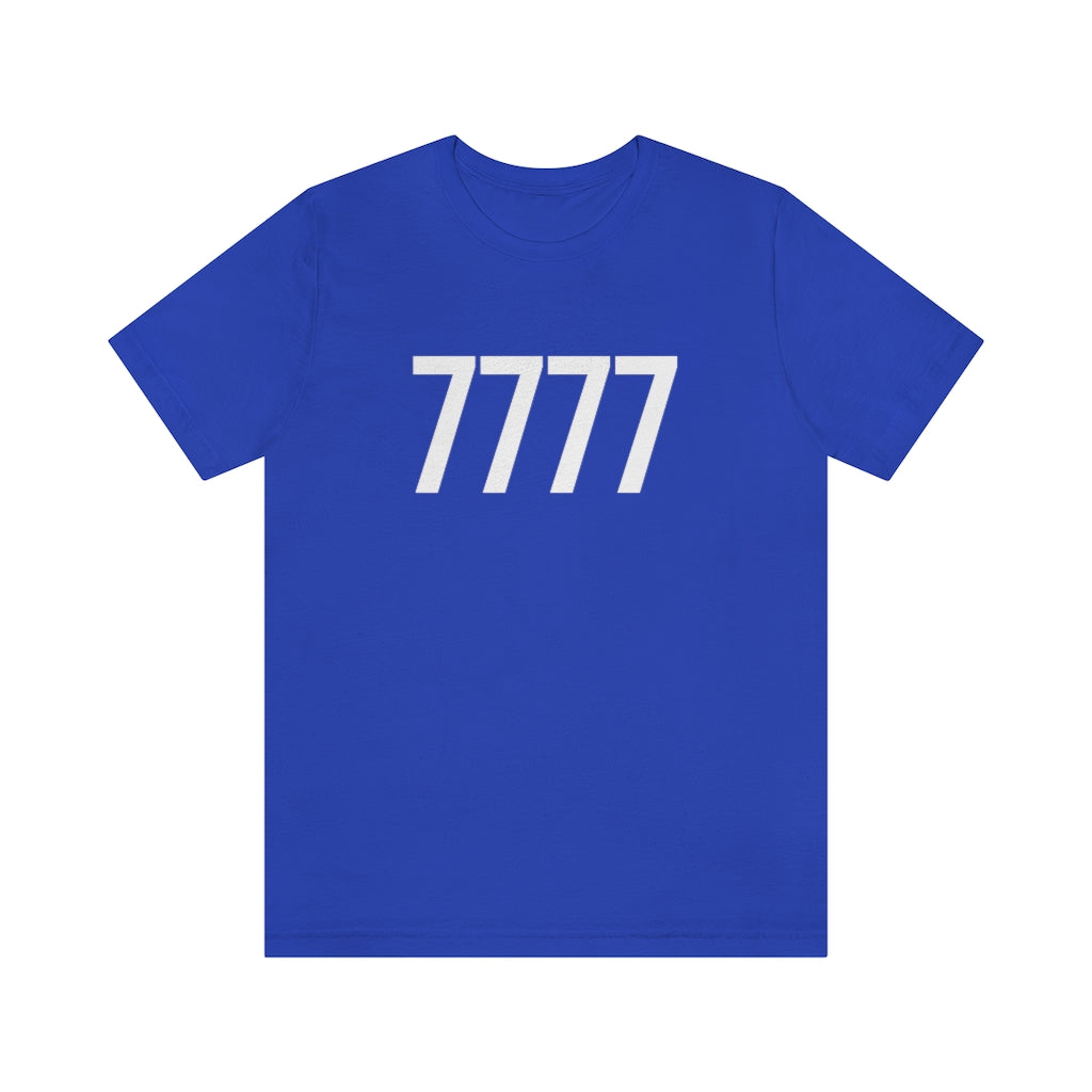T-Shirt with Number 7777 On | Numbered Tee True Royal T-Shirt Petrova Designs